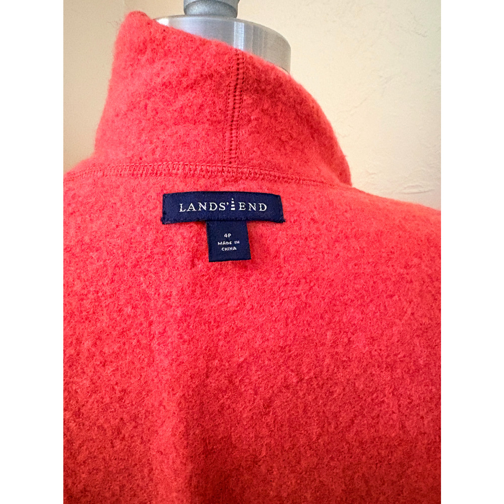 Lands' End 100% Wool Blazer Jacket Coral Pink Petite 4P Tailored - Picture 7 of 11